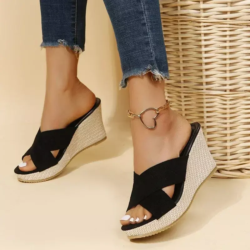 Summer Shoes for Women New Open Toe Women's Wedges Platform Slippers Outdoor Women's Casual High Heel Slippers Women Sandals