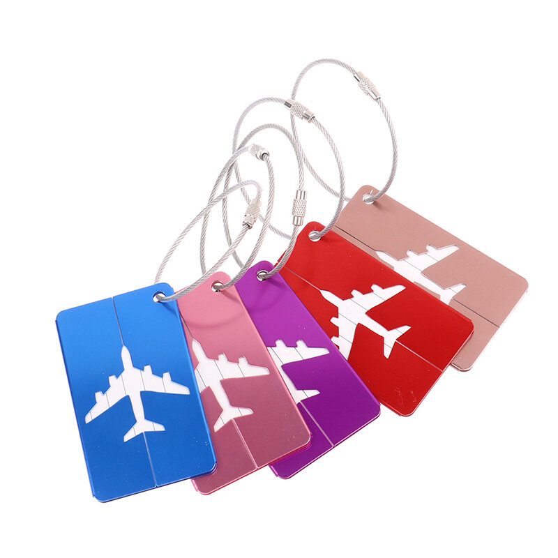 Etiquetas de equipaje de viaje de aleación de aluminio, etiquetas de nombre de equipaje, soporte de etiqueta de dirección de maleta, etiqueta de equipaje de Metal, accesorios de viaje, 1PC