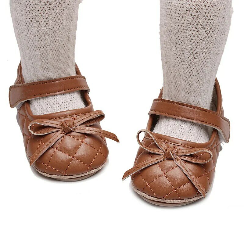 VISgogo-zapatos Mary Jane para bebé, zapatillas planas acolchadas con lazo, informales, para caminar, para recién nacido