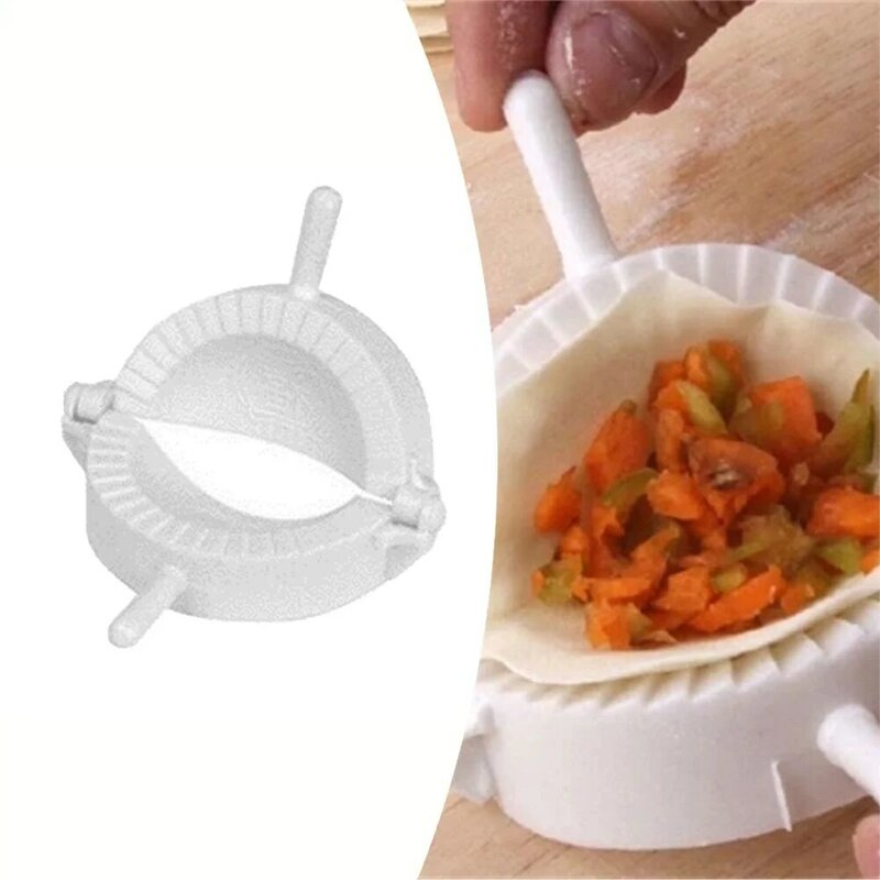 Pembuat pangsit cetakan tangan adonan tekan Dumpling klip DIY Ravioli Pie cetakan pembuat dosis peralatan Manual pangsit