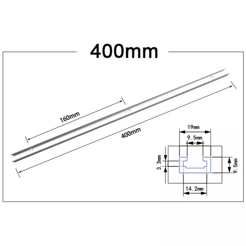 T-slot Slide t-slot Track 300-600mm Aluminium Alloy pertukangan aksesoris peralatan untuk pertukangan kayu Kit perbaikan Router