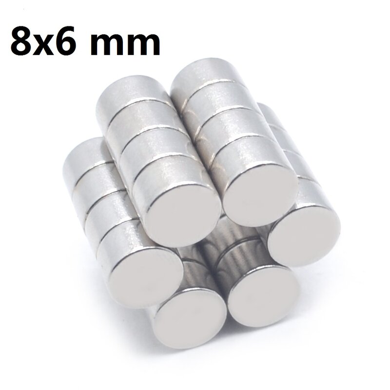 2~1000Pcs 8x6 mm Powerful Magnetic magnet 8mmx6mm Permanent Small Round Magnet 8x6mm Neodymium Magnet Super Strong magnets 8*6