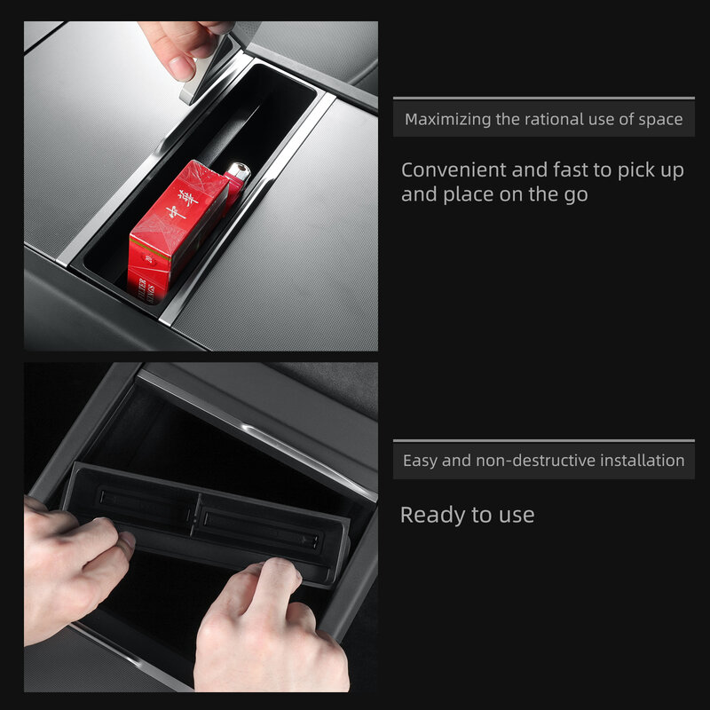 LUCKEASY-caja de almacenamiento de Control Central para Tesla modelo 3 Highland 2024 ABS, organizador de limpieza Central, accesorios interiores de coche