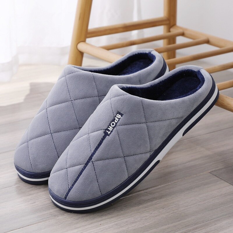 Size 47 48 49 50 Men Autumn Winter Warm Big Size Cotton Slippers Large Size Plus Home Bedroom Casual Shoes House Indoor Slides