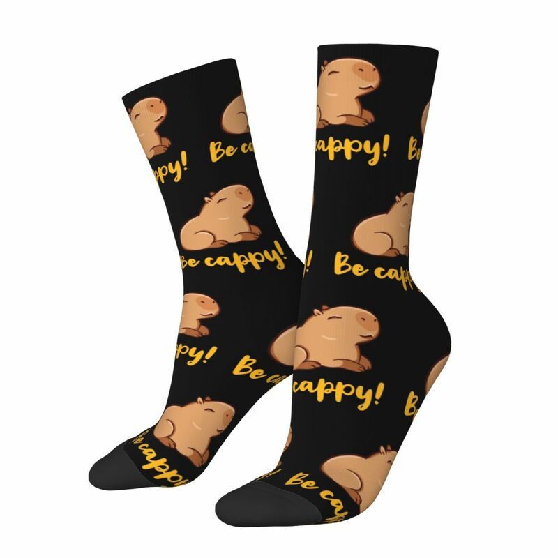 Chaussettes de basket-ball absorbant la sueur unisexes, chaussettes Capybara, animaux drôles, décontractées, mignonnes, automne, hiver