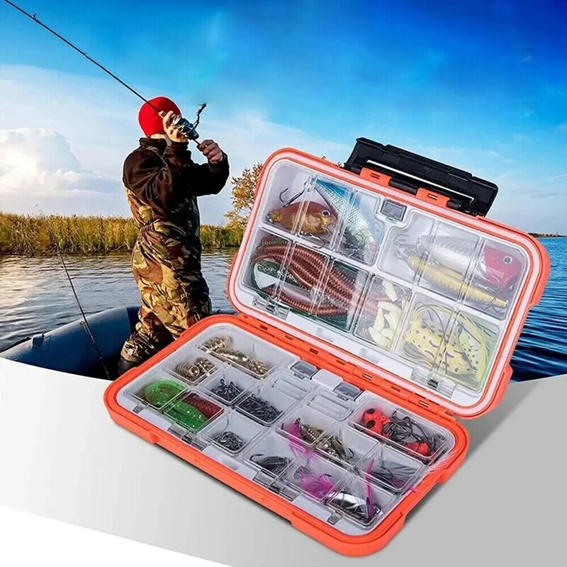 Waterproof Fishing Tackle Box com divisórias removíveis, Case para iscas e iscas, Gadget Storage, Organizer Container, S, M, L
