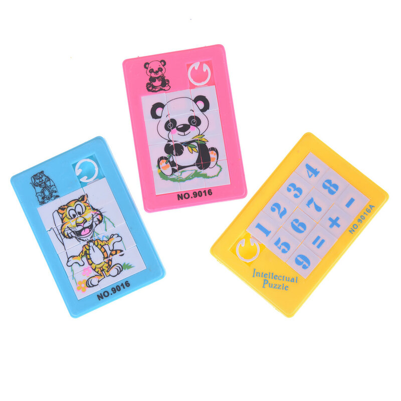 클래식 동물 숫자 퍼즐 슬라이드 게임 직소 장난감, 어린이 교육 학습 장난감, 무작위 색상