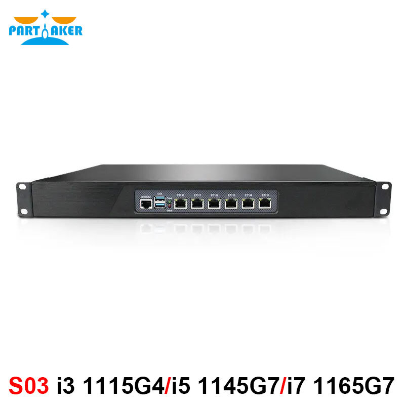 1U Alat Firewall Rackmount Intel I3 1115G4 I5 1145G7 I7 1165G7 dengan 6 Intel I225 I211 Router Lunak PfSense OPNsense