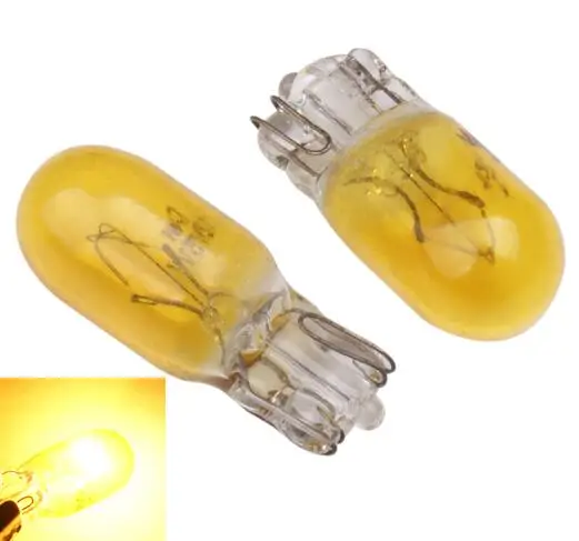 Ampoules de courbure de voiture de document jaune, lampe Xexon, lumière de lecture, lampe de dégagement, cales latérales, T10, W5W, 194, 158, 12V, 5W, 10 pièces