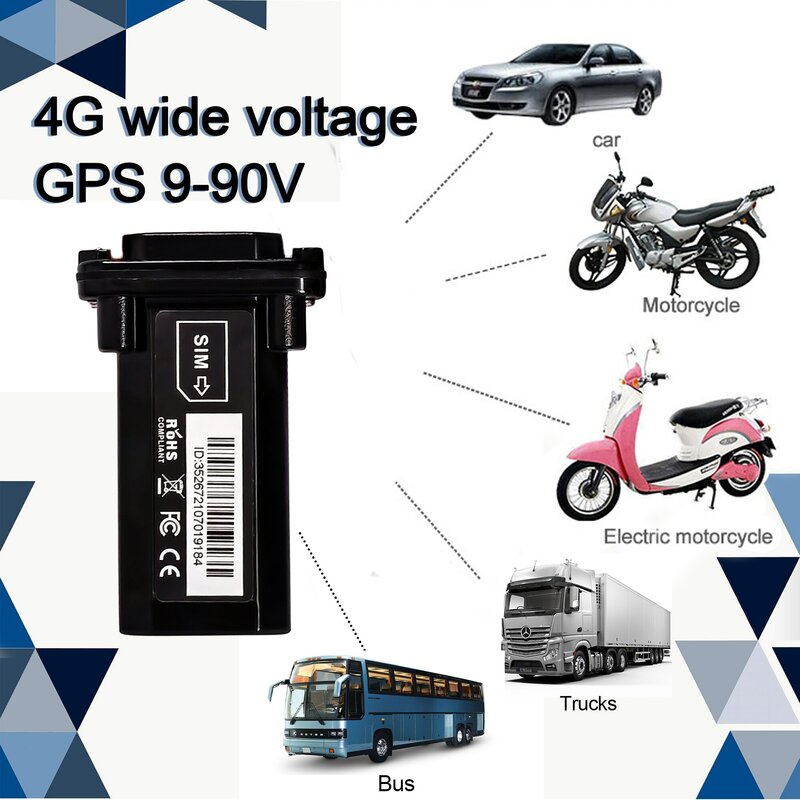 Rastreador GPS anti-roubo do carro, 4G Smart Shake Alarm, Plataforma Web gratuita e App, Rastreador de motocicleta magnética forte