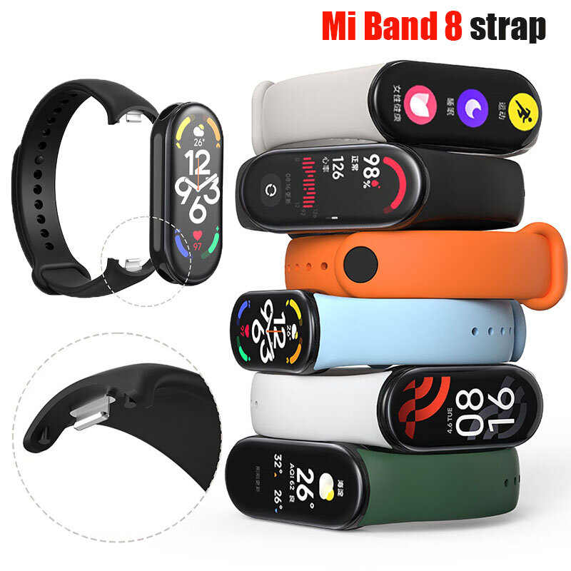 Uhren armband für Xiaomi Mi Band 8 7 6 5 4 3 Armband Silikon Armband Armbänder Miband8 7 Band5 Band6 Smartwatch Zubehör