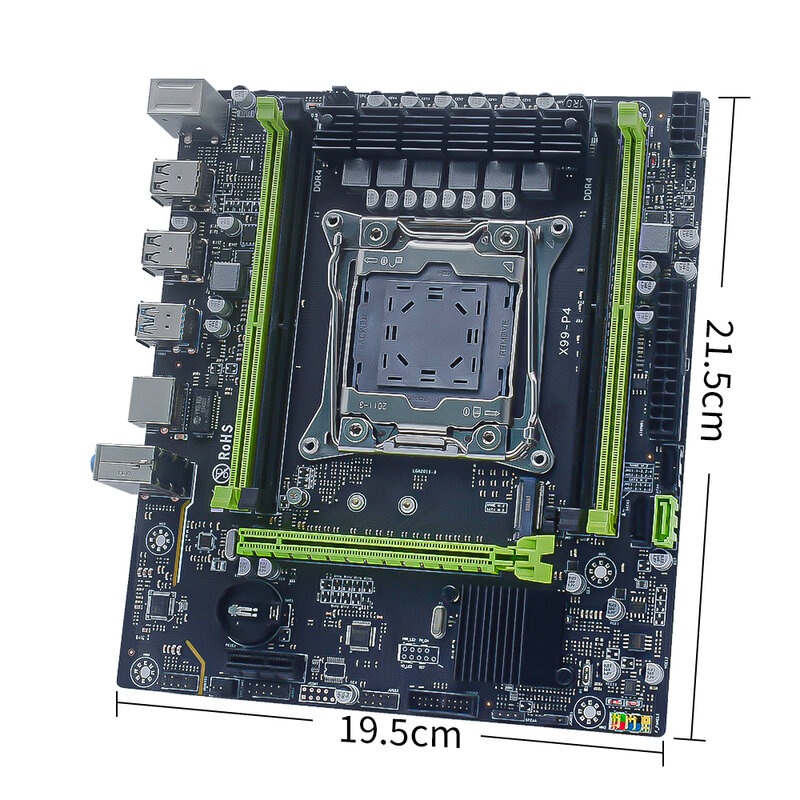 Материнская плата MUCAI X99 P4 LGA 2011-3 с комплектом DDR4 16 Гб (2*8 ГБ) 2666 МГц ОЗУ память и процессор Intel Xeon E5 2680 V3