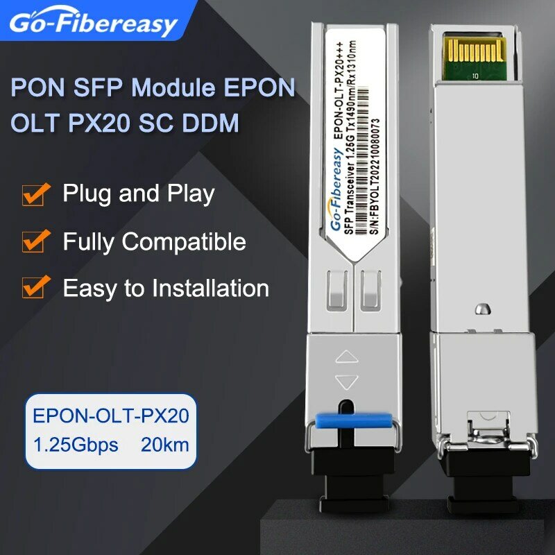Transceptor óptico GPON ONT-SFP para dispositivo Huawei e Zte ONU, 1.25G, 20km, Tx1490nm, Rx1310nm, PX20 +, PX20 Plus, PX20 Plus, PX20 Plus, PX20 Plus, módulo PC