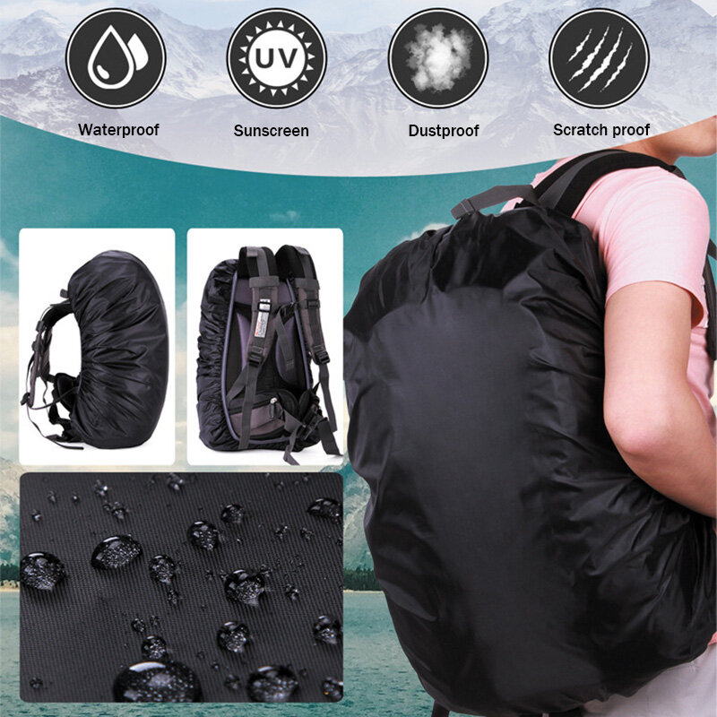 Mochila con cubierta de lluvia para viajes al aire libre, bolsa impermeable plegable para senderismo y escalada, bolsa táctica para acampar, cubierta de lluvia antipolvo