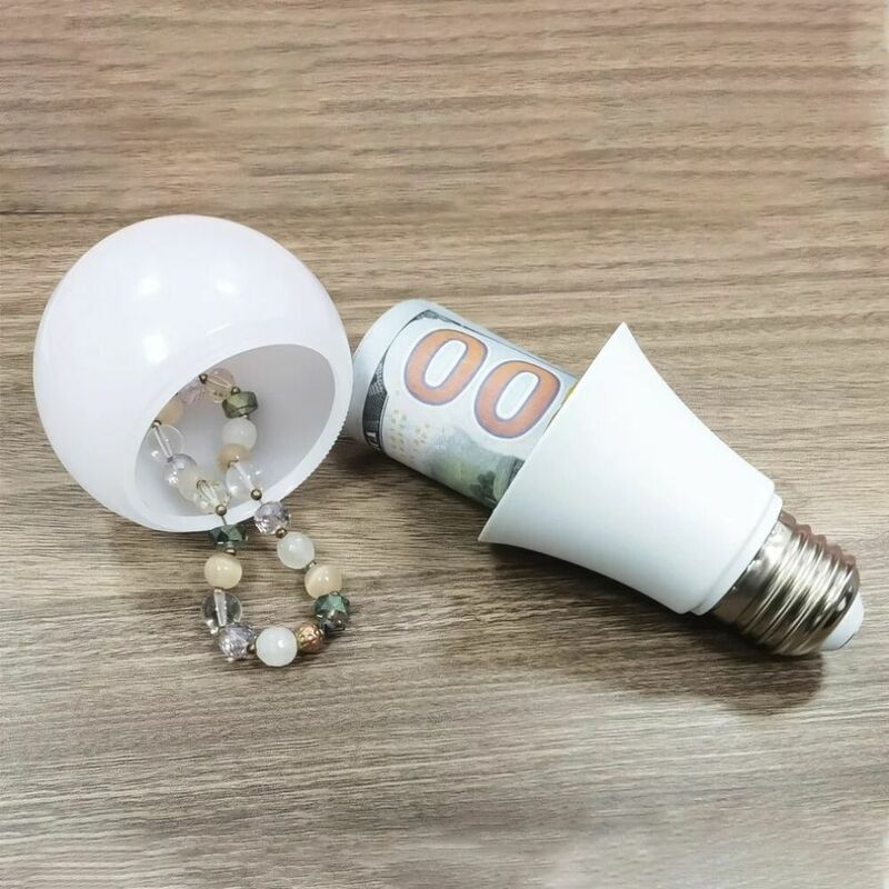 Stash Can Light Bulb Money Storage Tanks Diversion Hidden Storage Funny Secret Compartment for Home Jewelry Small Items