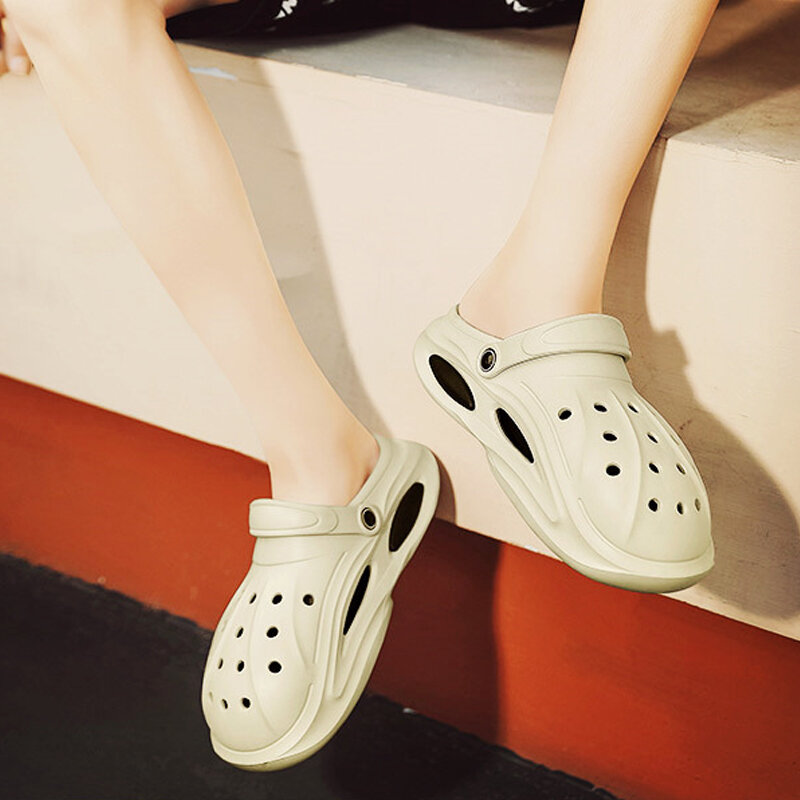 Dongdong – chaussures d'extérieur pour hommes, sandales de conduite pour hommes, semelles épaisses, antidérapantes, pantoufles de plage, Baotou, nouvelle collection été 2022