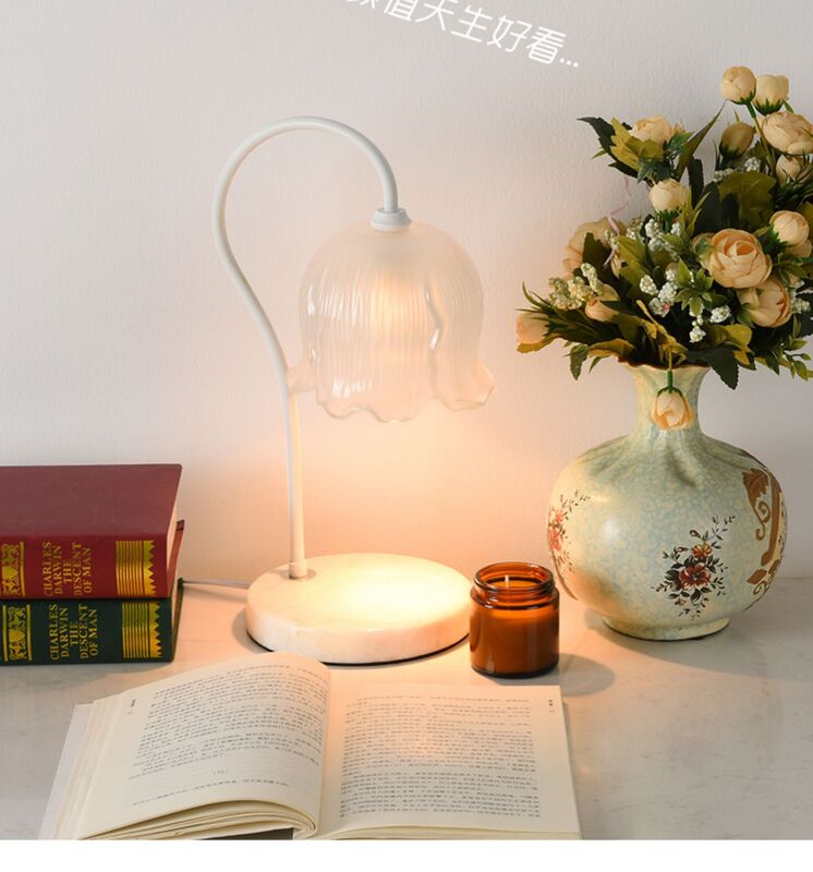 Rose Fireless Sleep Aid Aromatherapy Atmosphere Lamp Melting Candle Lamp Smokeless Night Lamp