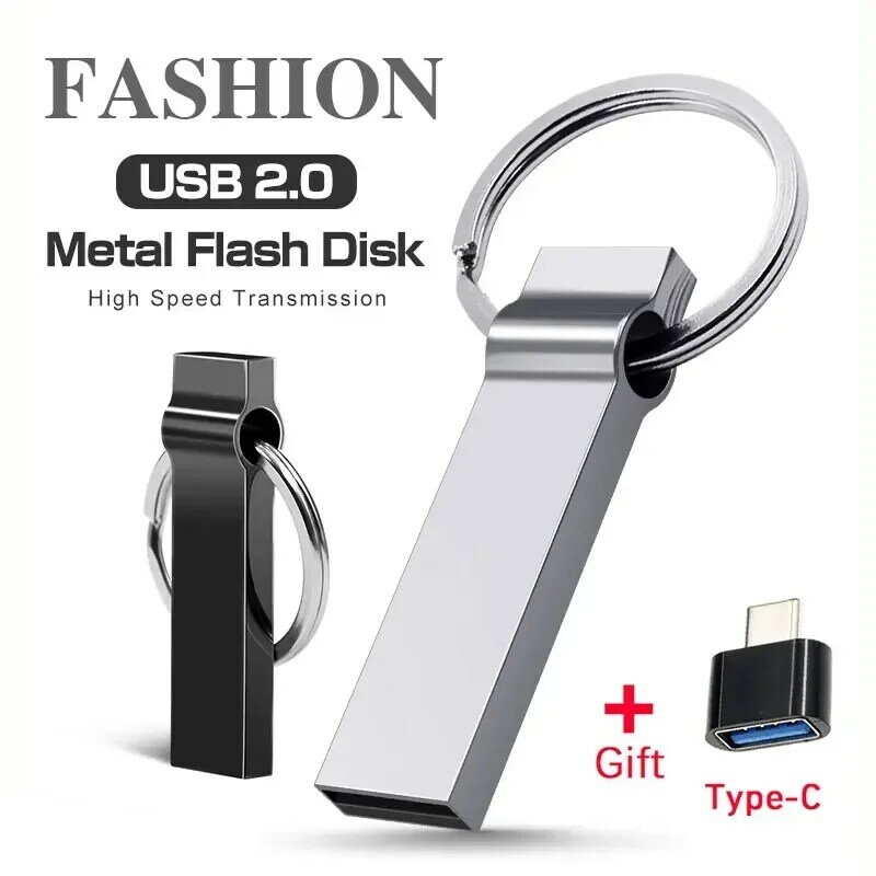 Flash Drive 128GB 2.0 USB Flash Drive High Speed Thumb Drive 8GB 16GB 32GB 64GB Metal Pendrive 256GB 512GB Memory Flash Disk