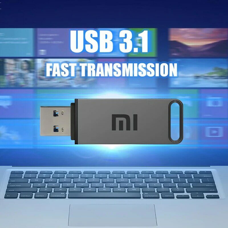 XIAOMI 2TB USB 3.1 asli, Flash Drive kecepatan tinggi, 1TB logam tahan air tipe-c memori USB untuk perangkat penyimpanan komputer