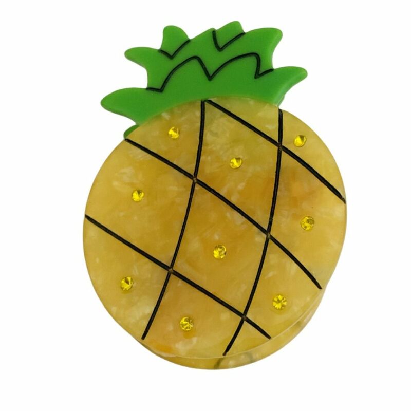 Заколка-краб для волос с изображением вишни, ананаса