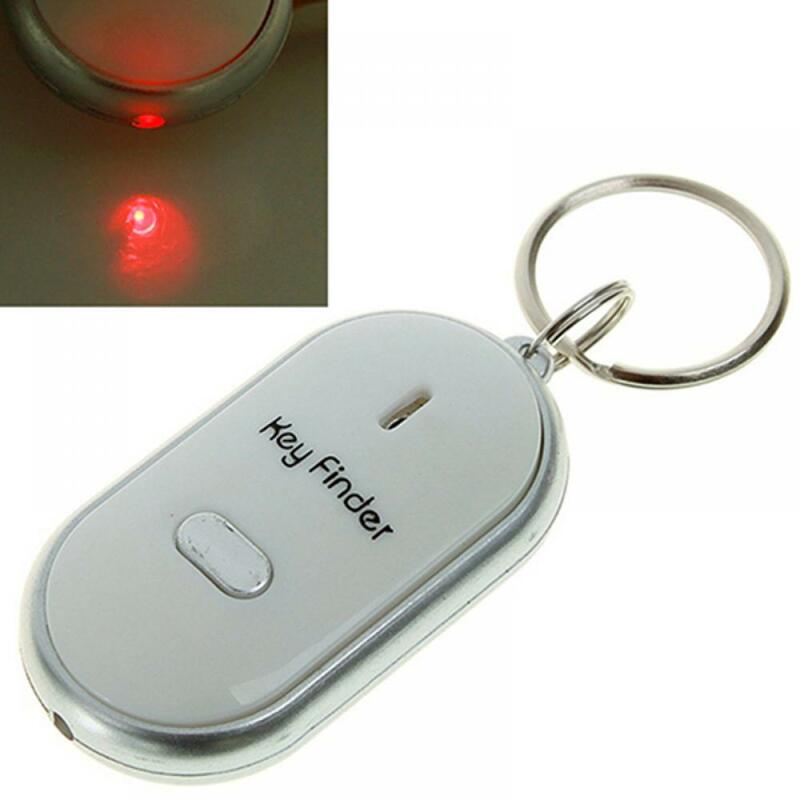 LED pencari kunci peluit kontrol suara berkedip Beeping pencari lokasi jarak jauh antihilang gantungan kunci dompet Alarm pelacak hewan peliharaan pelacak Mini