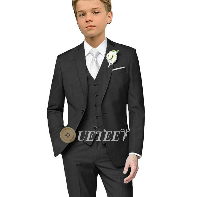 UETEEY-traje elegante informal para niño, Blazer de un solo pecho, chaleco, pantalones, esmoquin para niño, 3 piezas