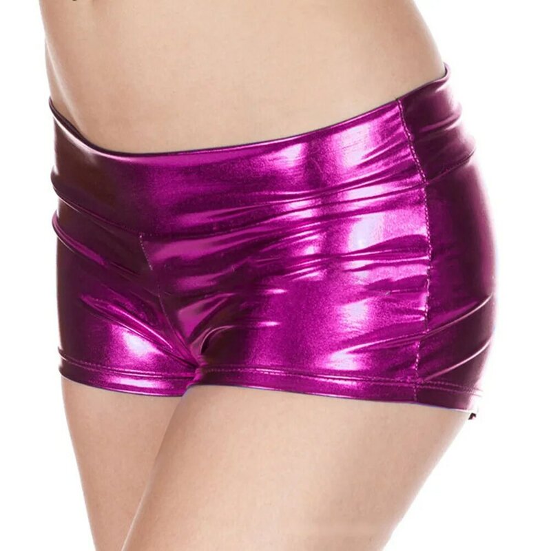 Celana dalam wanita seksi berkilau tampilan basah celana Boxer ketat warna polos celana dalam menggoda celana dalam naik rendah kostum tari klub malam