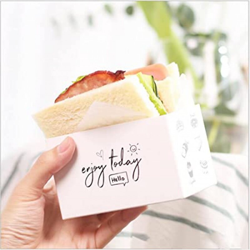 Prodotto personalizzato scatole per Mini hamburger personalizzate Toast che tiene il vassoio del pane Sandwich Hot Dog ciambella scatola di imballaggio per Waffle da asporto