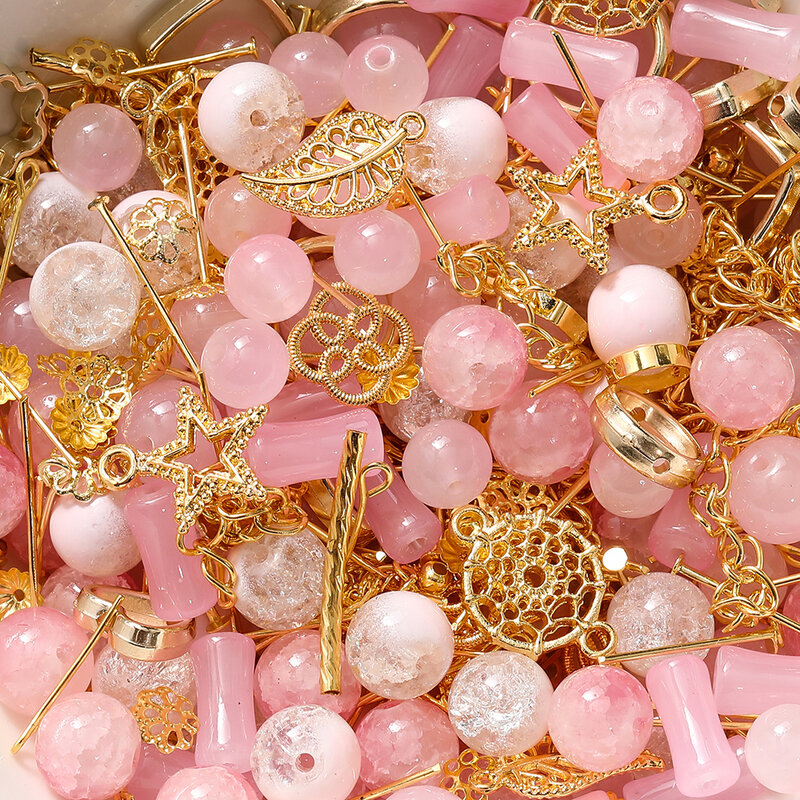 30-50 g/lotto perle di vetro misto ciondoli in metallo distanziatore perline accessori per gioielli per bracciali fai da te collana cavigliera creazione di gioielli