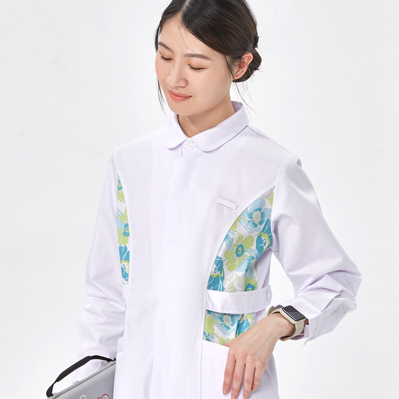 Robe d'Infirmière à Imprimé Floral pour Femme, Uniforme de GIslande Médical, Vêtements de Travail d'Hôpital, Uniformes de Soins de Santé, 902-ewell 01