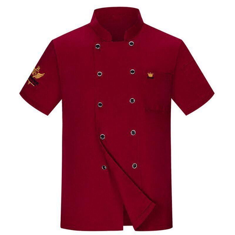 Куртка шеф-повара для мужчин и женщин, куртка для готовки с коротким рукавом, Рабочая форма для ресторана и кухни