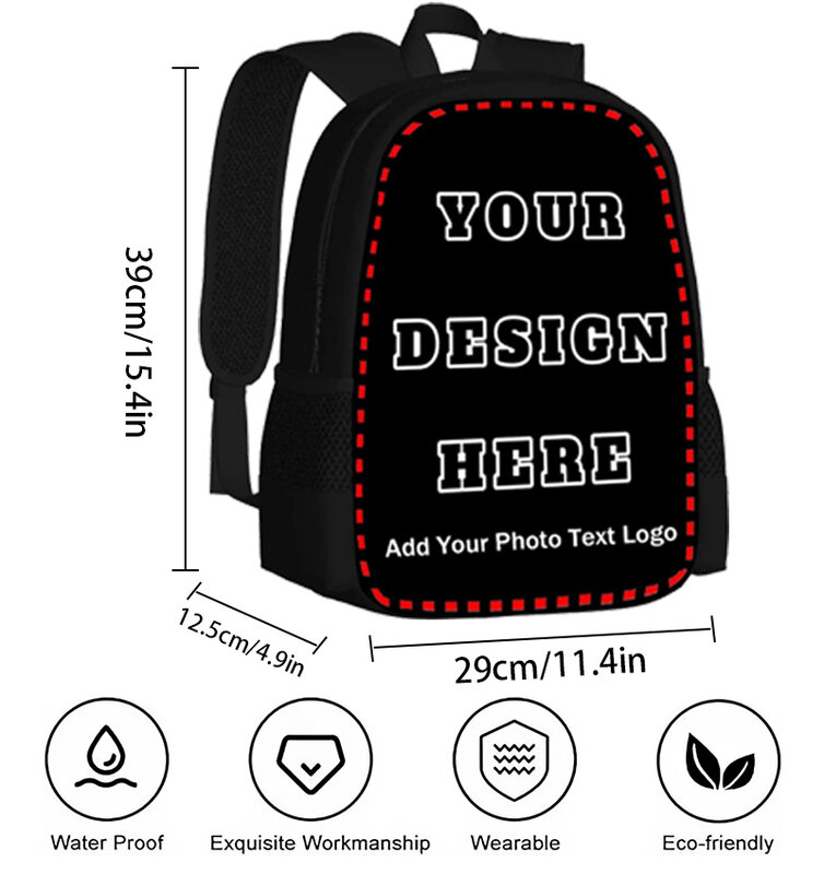 Aangepaste Gepersonaliseerde School Rugzak Voor Kinderen Schooltassen Voor Jongens Meisjes Grote Capaciteit Kids Tassen Met Uw Foto 'S Logo