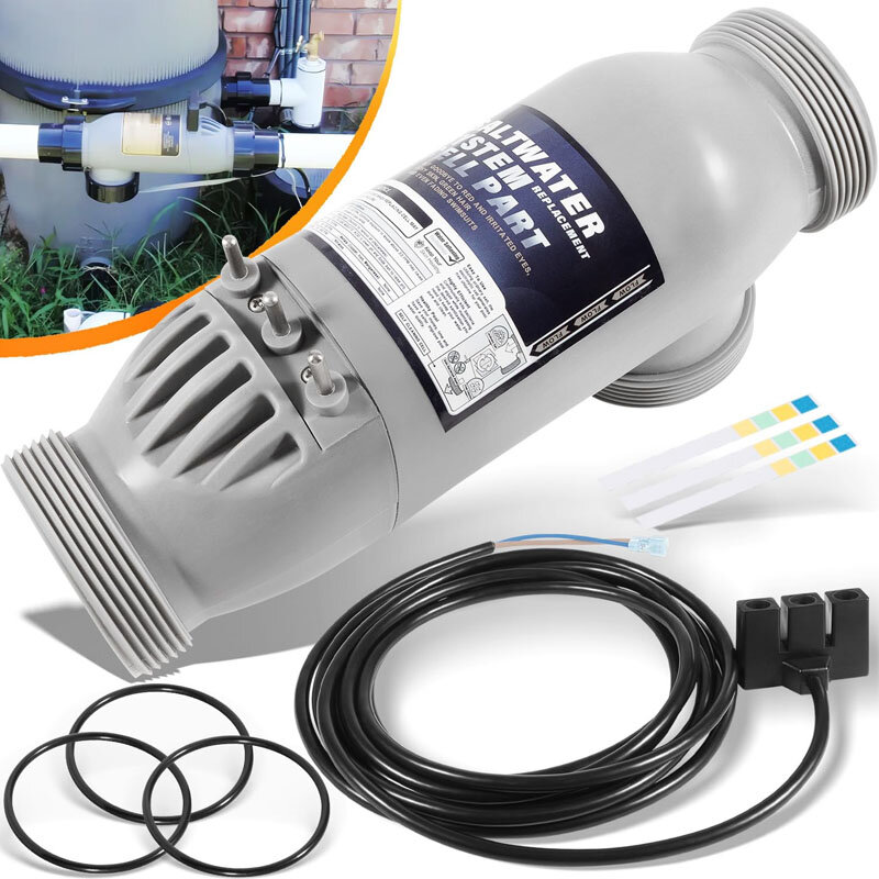 R0452400 PLC1400 3-Port Salt Cell Kit R0402800 16FT DC Power Cord & 3 Pack R0452100 O-Rings Replace for Zodiac Jandy AquaPure