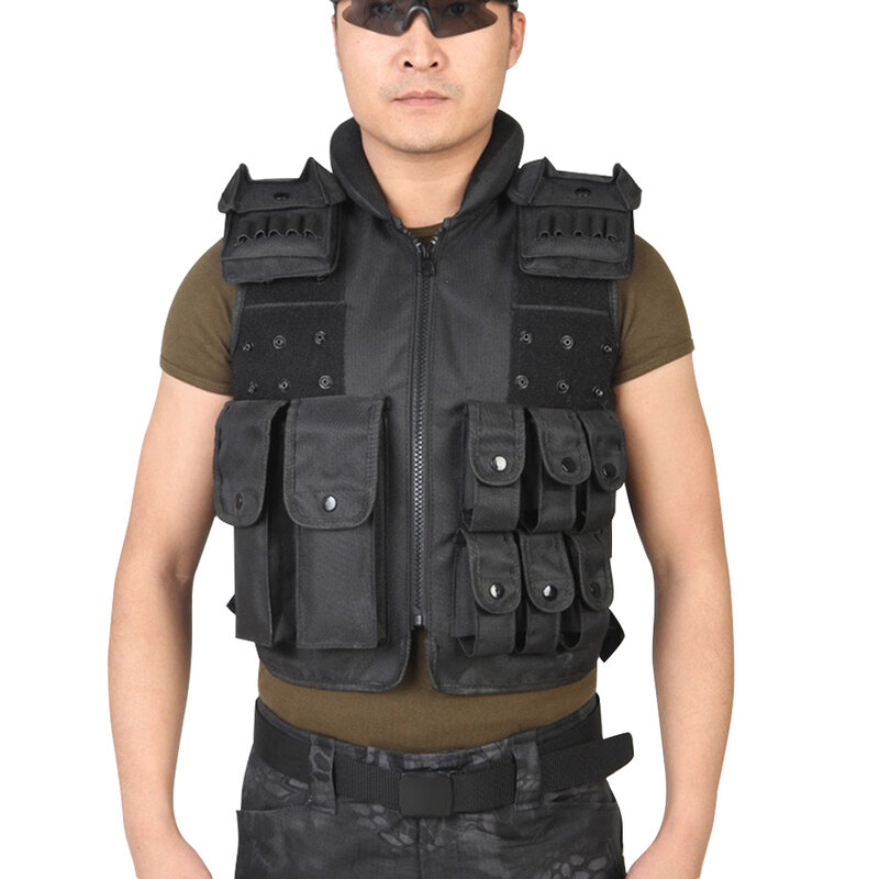 11 جيوب التكتيكية سترة الرجال سترة صيد في الهواء الطلق صدرية التدريب العسكري CS صدرية swat واقية وحدات الأمن سترة