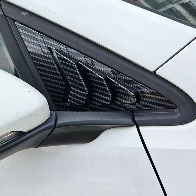 แผ่นบานเกล็ดหน้าต่างด้านข้างรถยนต์สำหรับ VW Golf 7 MK7 MK7.5 2013 ~ 2019แผ่นบานเกล็ดด้านข้างม่านบังตาที่ตัดสติกเกอร์ช่องระบายอากาศคาร์บอนอัตโนมัติ