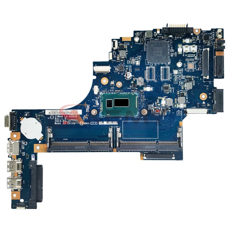 Placa-mãe portátil para Toshiba Satellite, C50, C55, C50-B, C55-B, C50B, C55B, K000889110, i3-4005U, Mainboard, ZSWAA, LA-B301P