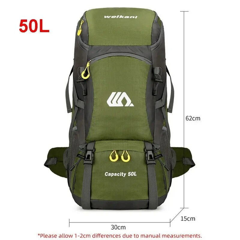 50L дорожный Рюкзак, Сумка для кемпинга для мужчин, большая походная сумка, туристический рюкзак, водонепроницаемый, для спорта на открытом воздухе, для альпинизма, сумка для альпинизма