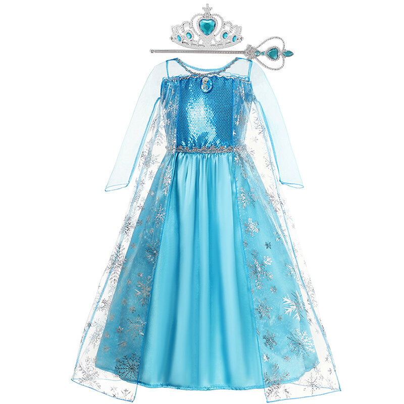 Girls' Disney Frozen 2 Cosplay Costumes, Anna, Elsa, Vestidos, Dia das Bruxas, Carnaval, Festa da Páscoa, Crianças, 2-10 Anos