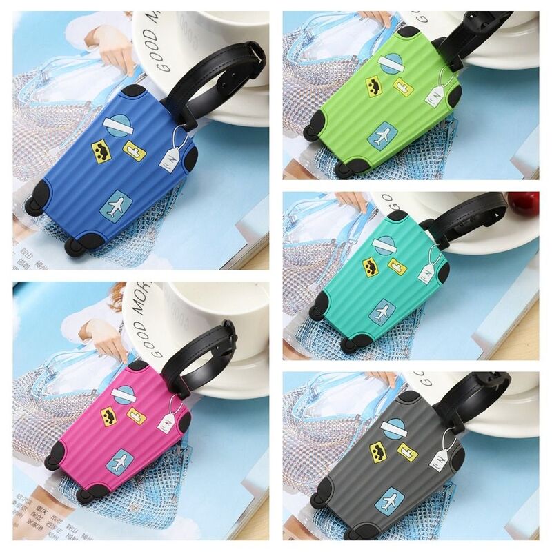 Luggage Shape Name Luggage Tag Baggage Name Tags PVC Boarding Pass Travel Accessories Information Card Airplane Suitcase Tag