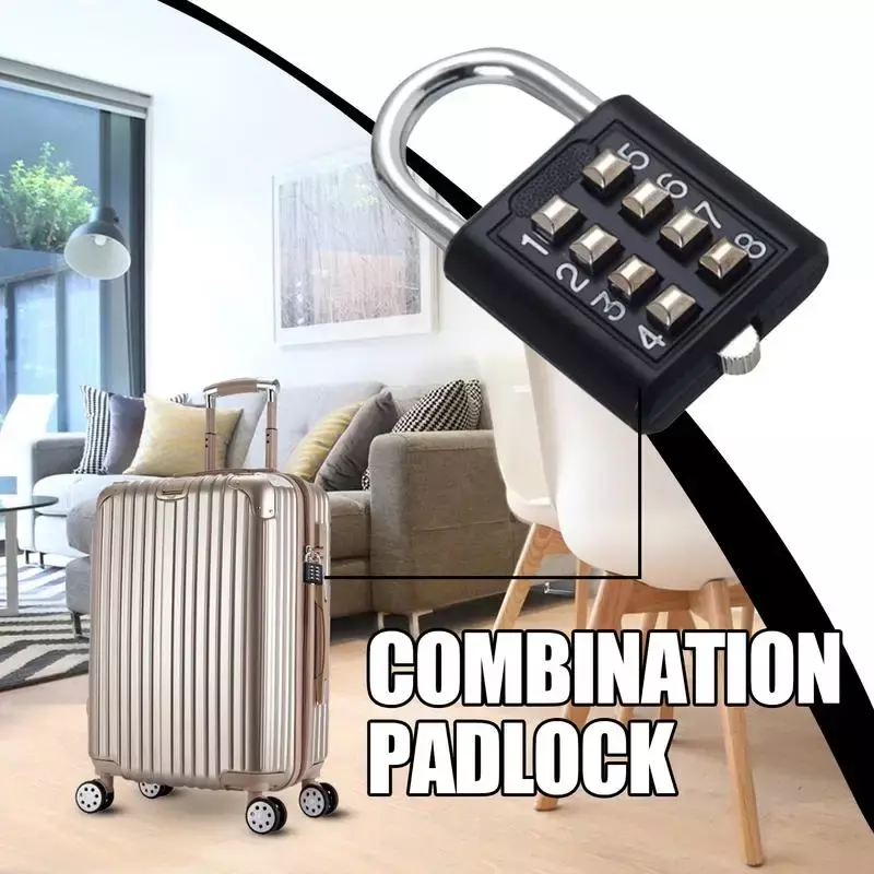 Cadeado digital com código de combinação de botão Cadeado de segurança, Locker Lock pequeno para cerca e estudantes, 8 dígitos, novo