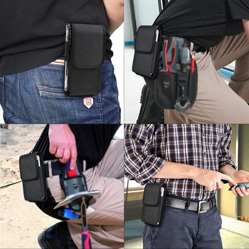Bolsa táctica para teléfono móvil, riñonera de cintura, bolsillo con lazo para cinturón, funda portátil para teléfono, bolsa de herramientas multiusos para caza