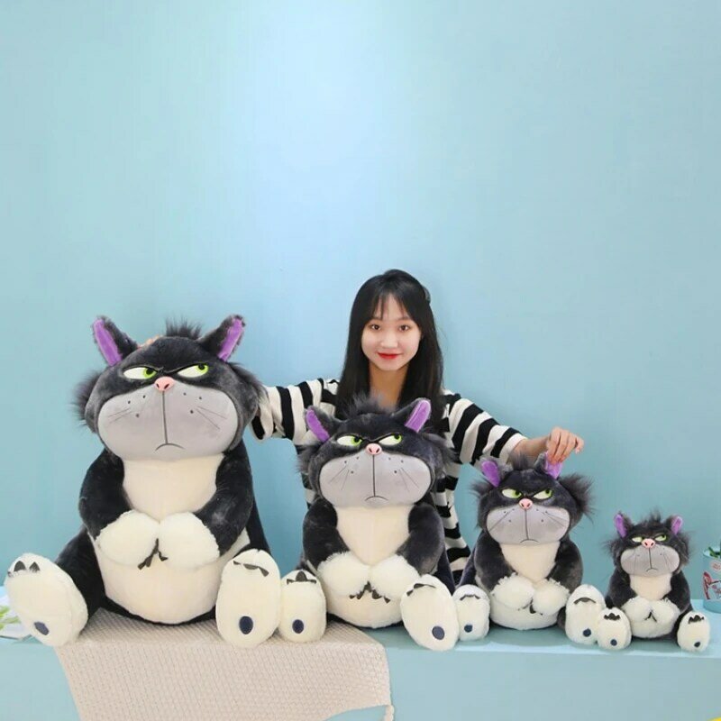 정품 디즈니 루시퍼 봉제 인형, 귀여운 동물 봉제 장난감, 일본 피가로 신데렐라 고양이, 어린이 소녀 생일 선물, 30-60cm