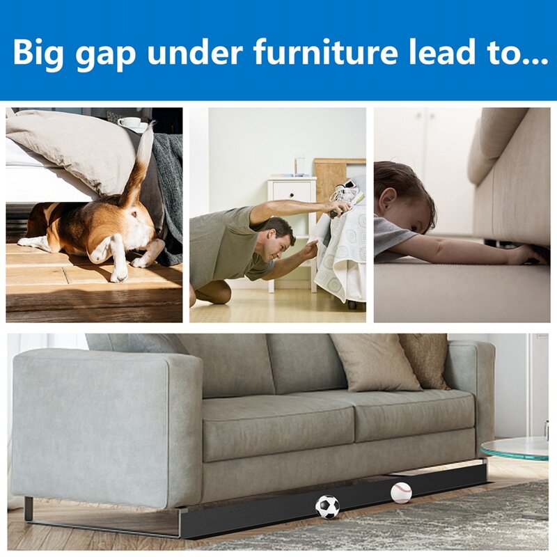 1 pz sotto il letto Blocker nero per sotto il divano prevenire i giocattoli nel divano per gli animali domestici divano deflettore