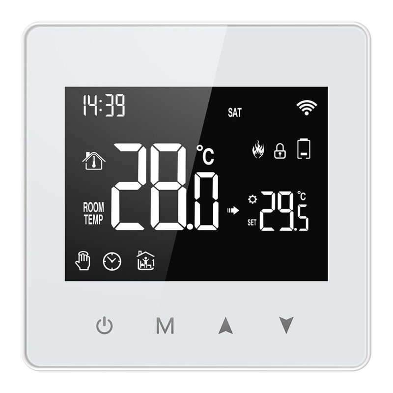 Controlador de temperatura para caldeira a gás, termostato WiFi, ABS, composto retardador de chamas, casa inteligente, Tuya, 86*86*28mm