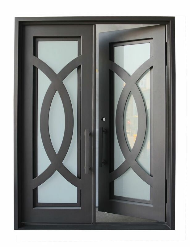 Pre-hung Iron Door Entrance Wrought New Grill Window Door Designs Wrought Customized Size Hot Selling