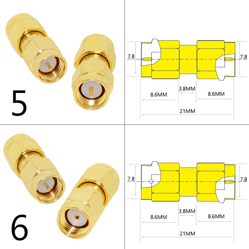 Dexmrtic Sma Mannelijk/Vrouwelijk Rf Coax Adapter Connector Recht Haaks Hoek T Type Splitter Goudplated Nieuwe Groothandel