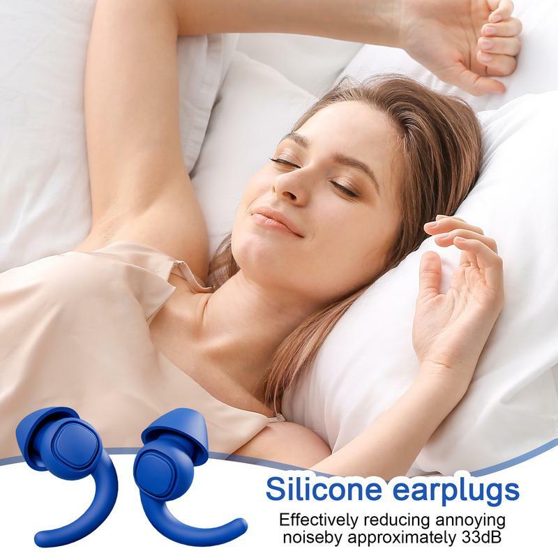 Tapones para los oídos con reducción de ruido para dormir, tapones reutilizables para los oídos, relajantes, con Mini caja de almacenamiento, protección auditiva para ronquidos y