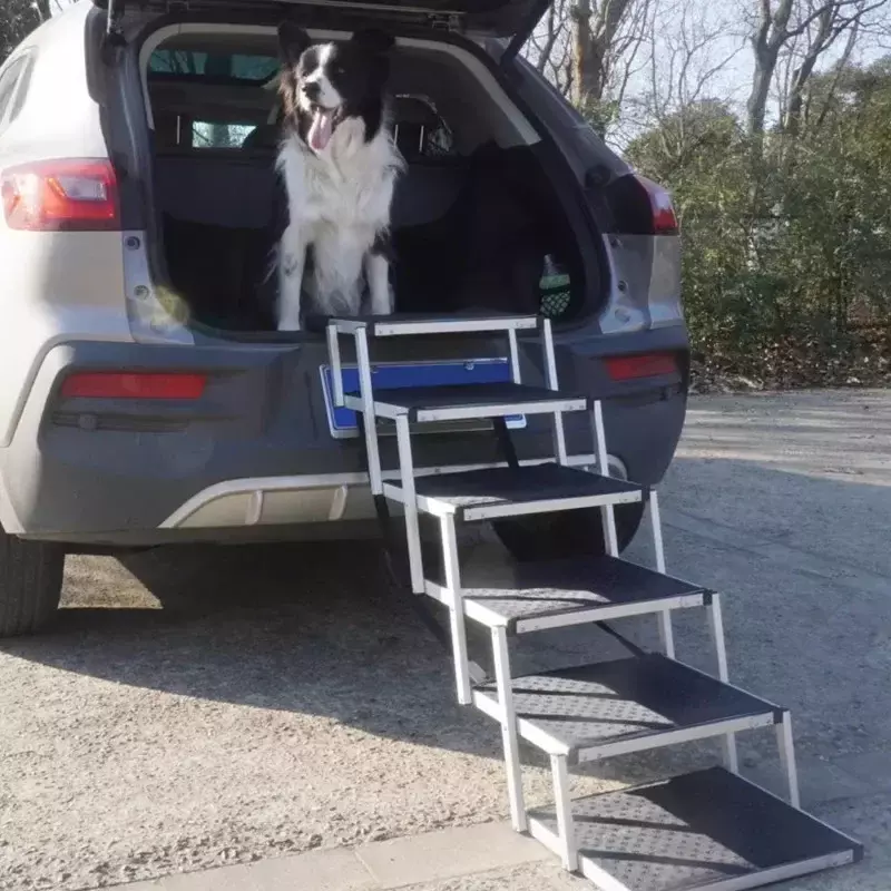 Tangga panjat anjing tangga hewan peliharaan, tangga memanjat anjing besar anti licin plastik lipat untuk mobil
