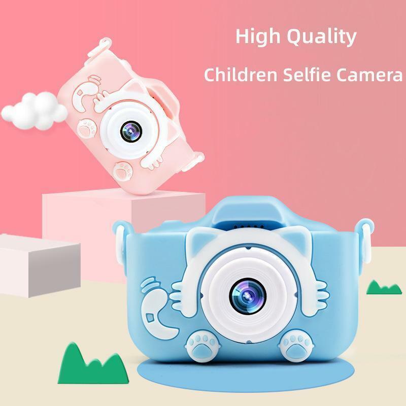 กล้องเซลฟี่1080P HD หน้าจอคู่สำหรับเด็ก kado ulang tahun ของเล่นกลางแจ้งสำหรับเด็กกล้อง fotos infantil juguetes niñas แบบกล้องถ่ายภาพของเด็ก