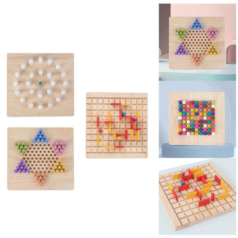 Set di pioli per giochi da tavolo in legno collezione di apprendimento giocattoli rompicapo per l'interazione di compleanno attività di coordinazione occhio mano per il tempo libero